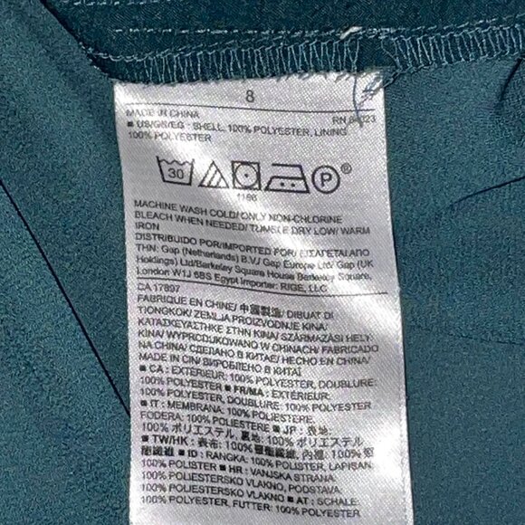 Banana Republic Green Short Sleeved Elastic Drop Waist Low Waist Dress Size 8 - Picture 4 of 10